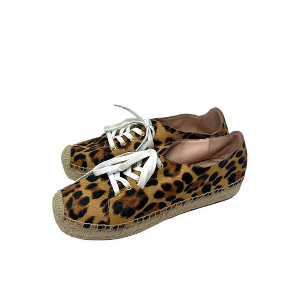 J. Crew Espadrille Sneakers‎ in Leopard Calf Hair Size 7 - Picture 3 of 10